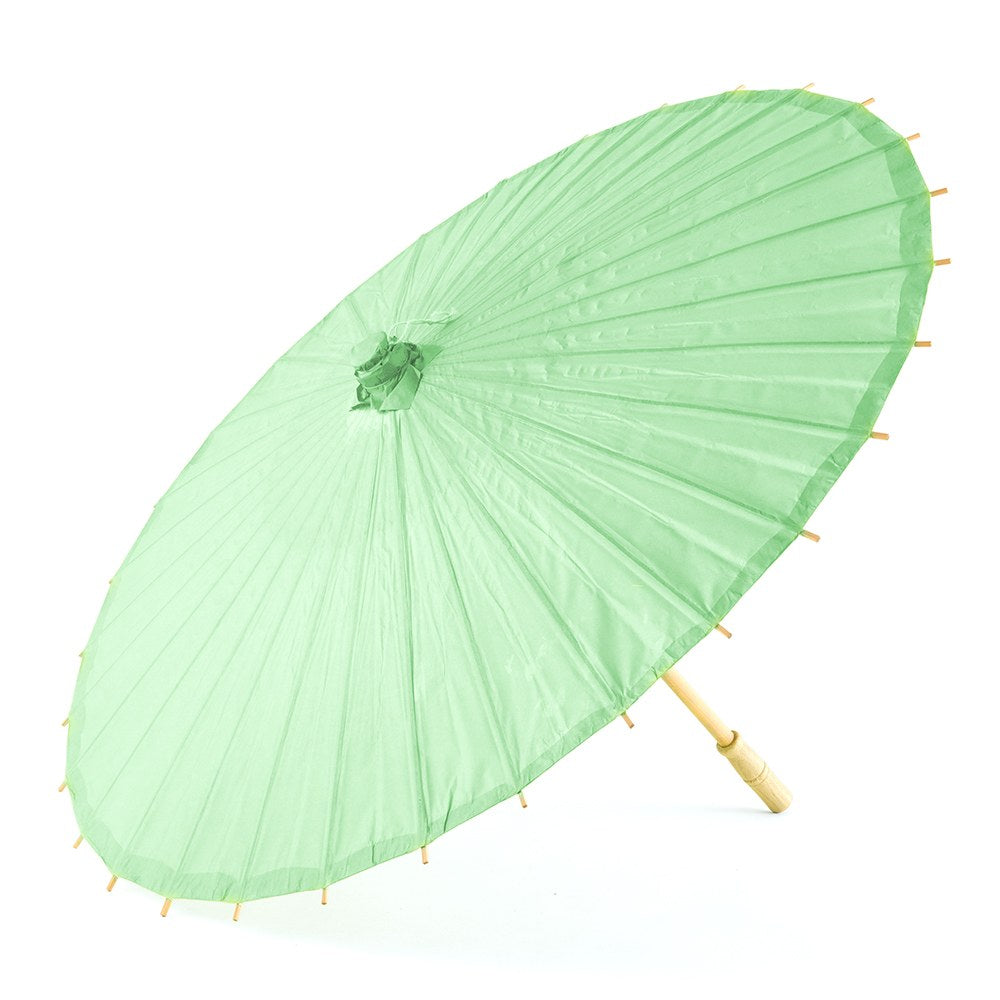 Green Lime Paper Wedding Parasol with Bamboo Handle – Butter Be Mine