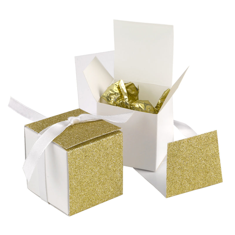 Glitter Wrapped Wedding Party Favor Boxes – Candy Cake Weddings Favors ...