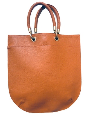 flat leather tote