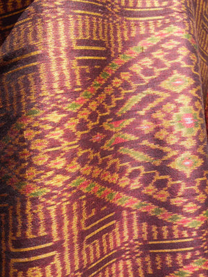 Reversible Silk Ikat Cocktail Coat Aubergine Gold – IMPERIO jp