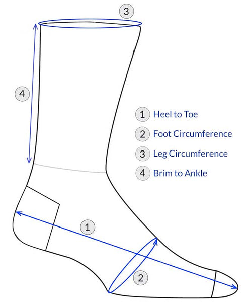 Custom Sock Measurements (in centimeters)