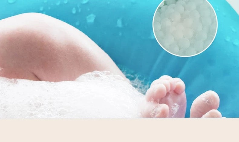 almofada banho bebê sabão