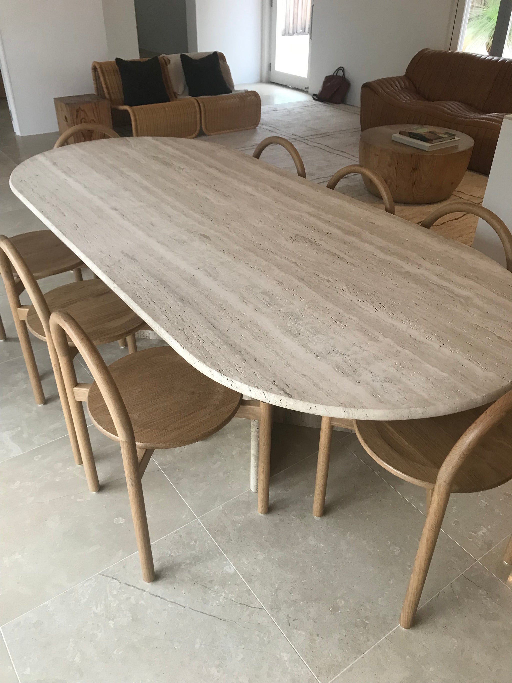 Extra Large Italian Travertine Dining Table Curated Spaces