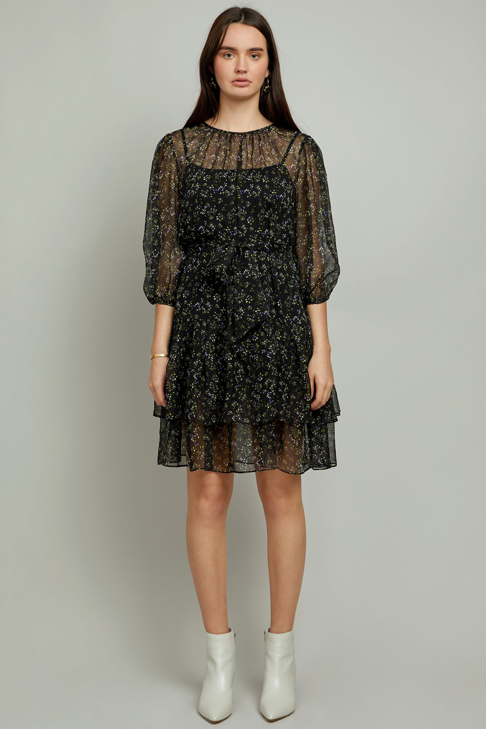 Christy Lynn Amelie Dress in Jardin Noir