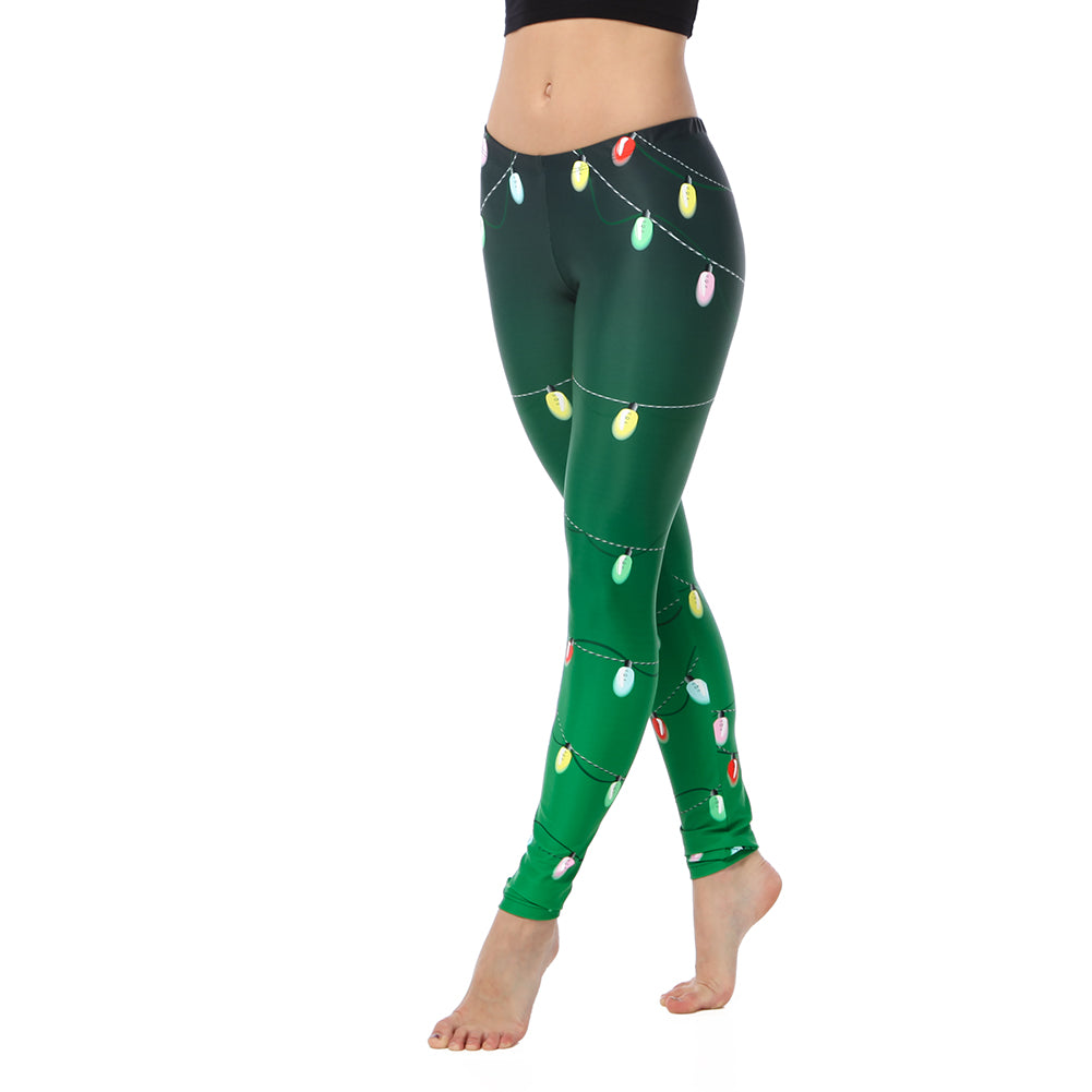 Planet Gold Womens Juniors Holiday Candy Cane Fitness Leggings 