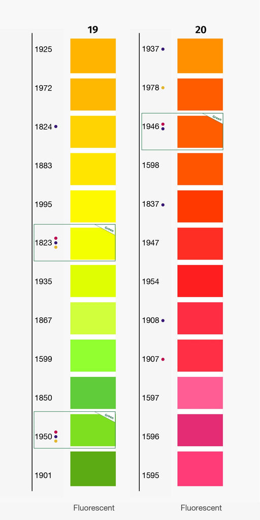 PolyNeon Colour Chart
