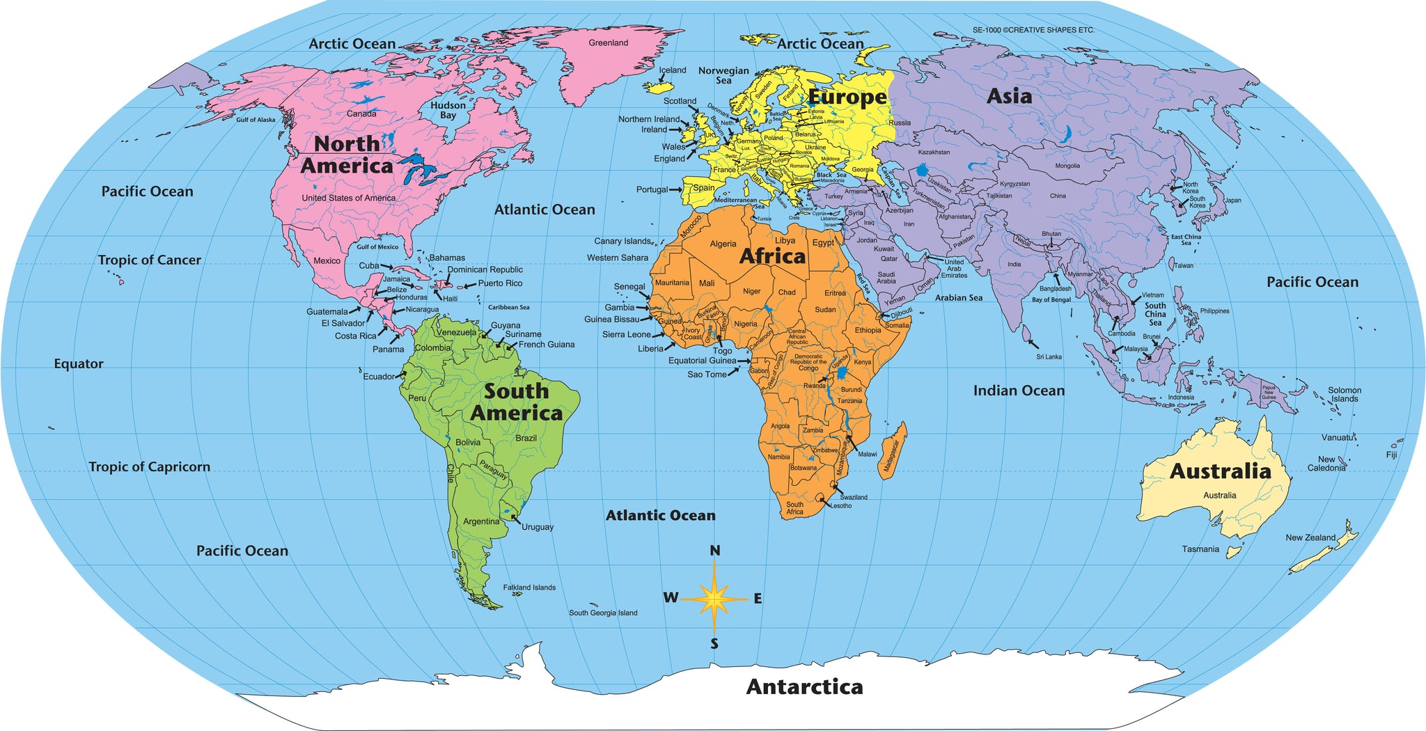 Labeled World- Practice Maps | Creative Shapes Etc.