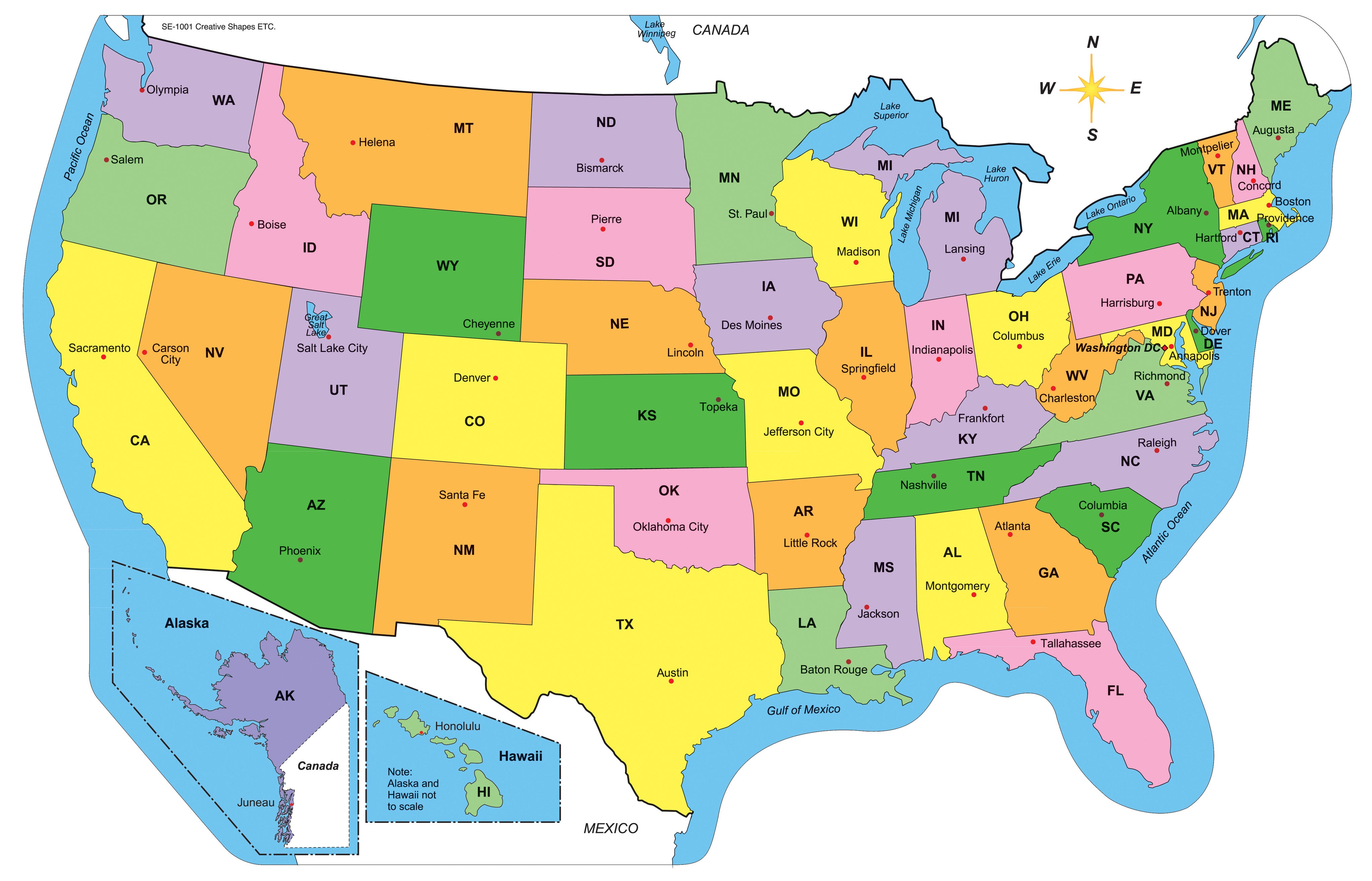 Us Map Labeled Us States Labeled With Similarly Sized Countries