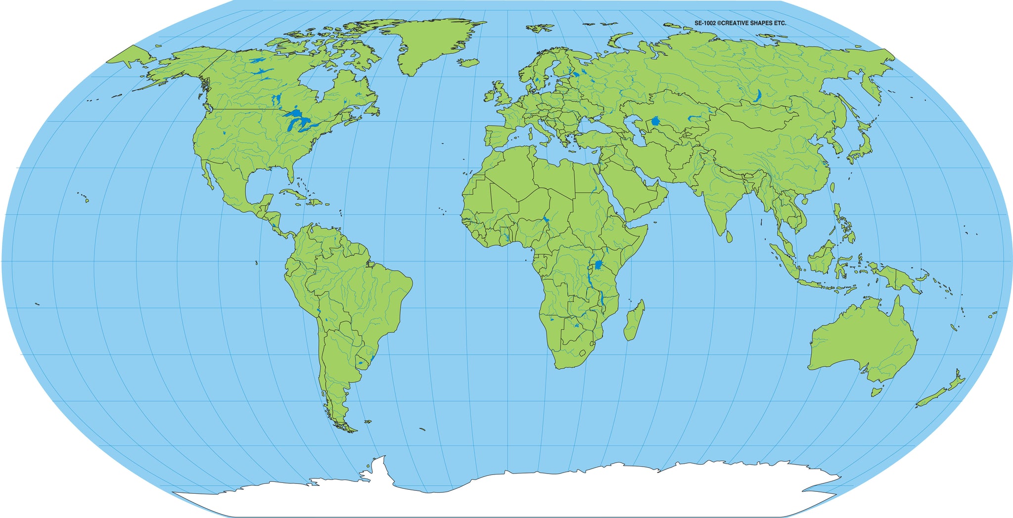 Unlabeled World Practice Map Creative Shapes Etc