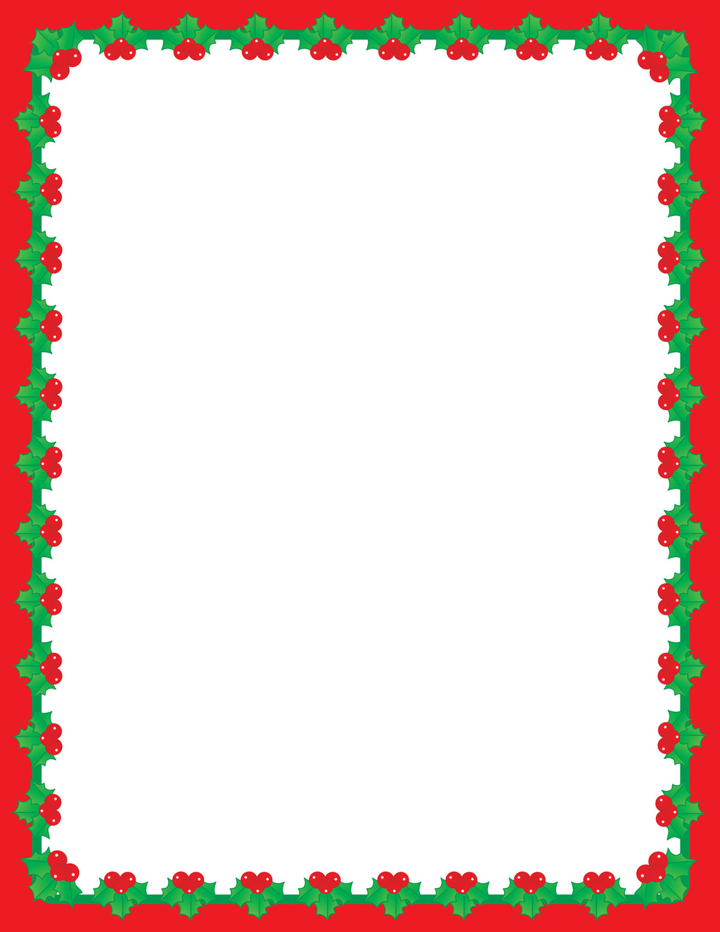 Designer Paper - Christmas Holly (50 Sheet Package) 