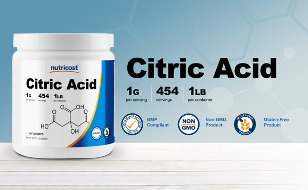 Nutricost Polvo de ácido cítrico (5 libras) - Sin OMG, sin gluten