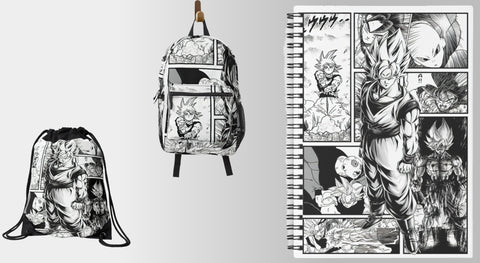 dragon ball z backpack and drawstring bag