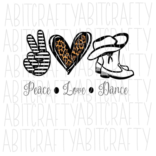 Download Peace Love Dance Svg Png Sublimation Digital Download Cricut Si