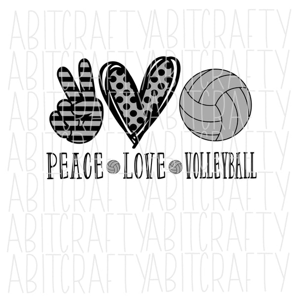 Peace Love Volleyball Png Svg Sublimation Digital Download Cricut Silh