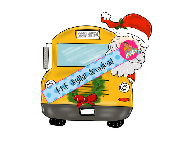 christmas school bus clipart