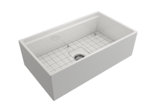 Load image into Gallery viewer, BOCCHI CONTEMPO 33&quot; Step Rim With Integrated Work Station Fireclay Farmhouse Single Bowl Kitchen Sink with Accessories