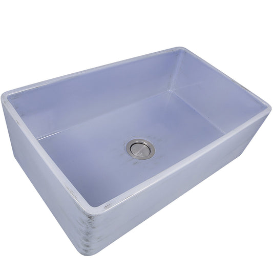 Nantucket Sinks FCFS36-DB 36 inch Italian Farmhouse Fireclay Sink with Built-in Drainboard