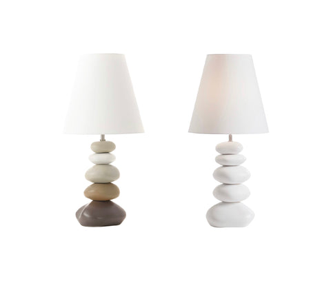 stacked stone table lamp