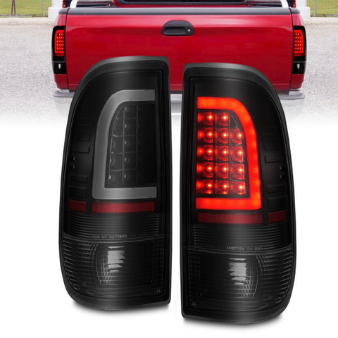 ANZO FORD LED C BAR TAIL LIGHTS BLACK SMOKE LENS | F-150/250 97-03 LIGHTDUTY/F-250/F-350 SUPERDUTY 99-07