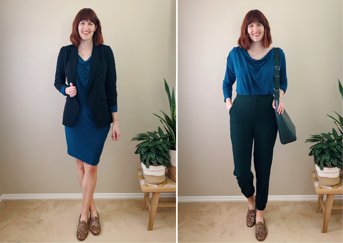 Revolve dress with trousers and blazer 