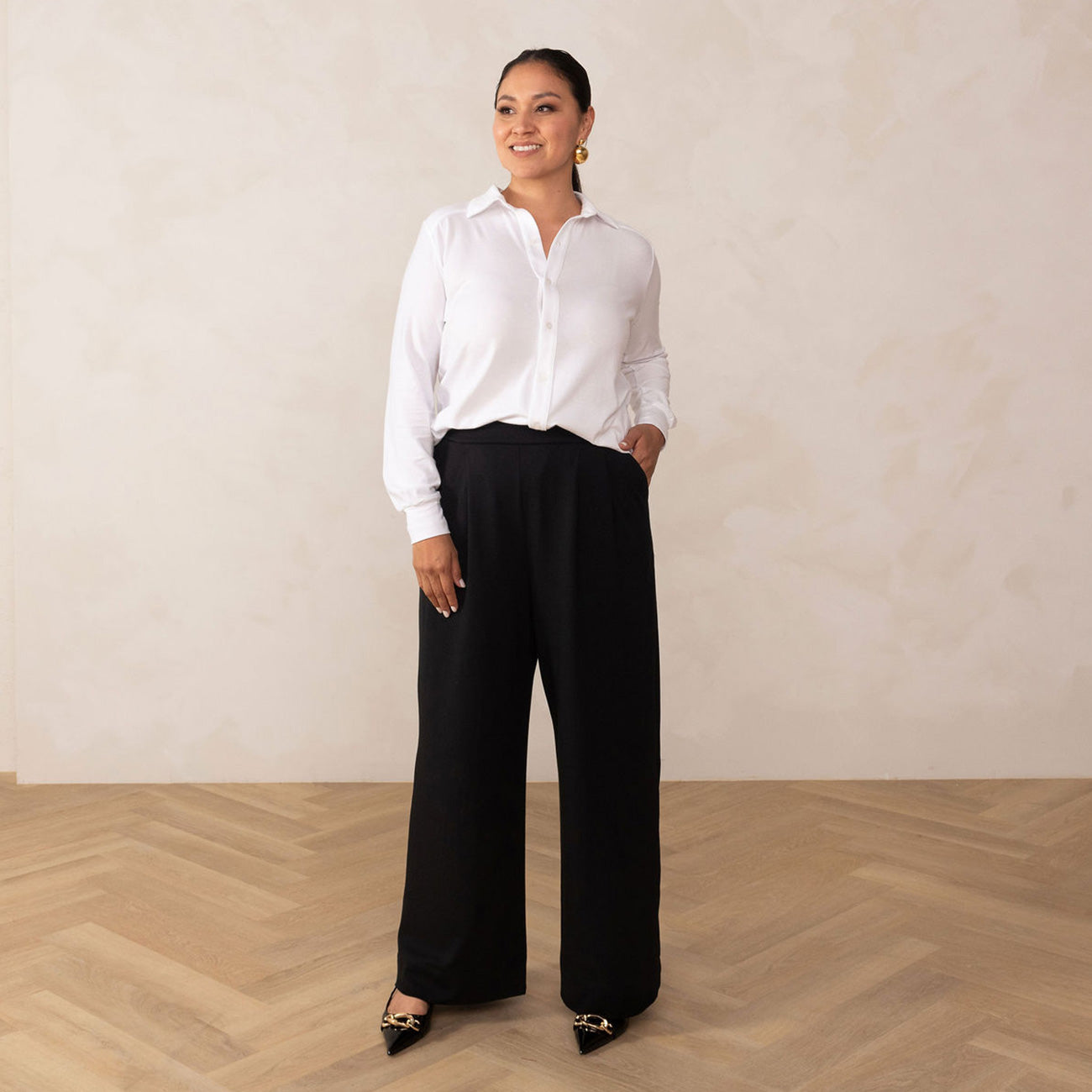 Stretch wide-leg cropped pant, Contemporaine, Shop Women%u2019s Wide-Leg  Pants Online in Canada