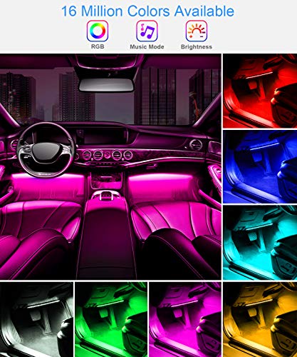 Interior Car Lights Car Led Strip Light Upgrade Two Line Design Waterproof 4pcs 48 Led App Controller Lighting Kits Multi Diy Color Music Under Dash