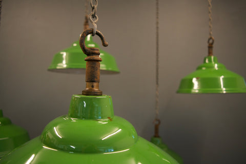 Reclaimed Industrial enamel pendant lights