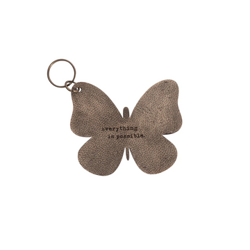 Leather Butterfly Keychain - Assorted Quotes