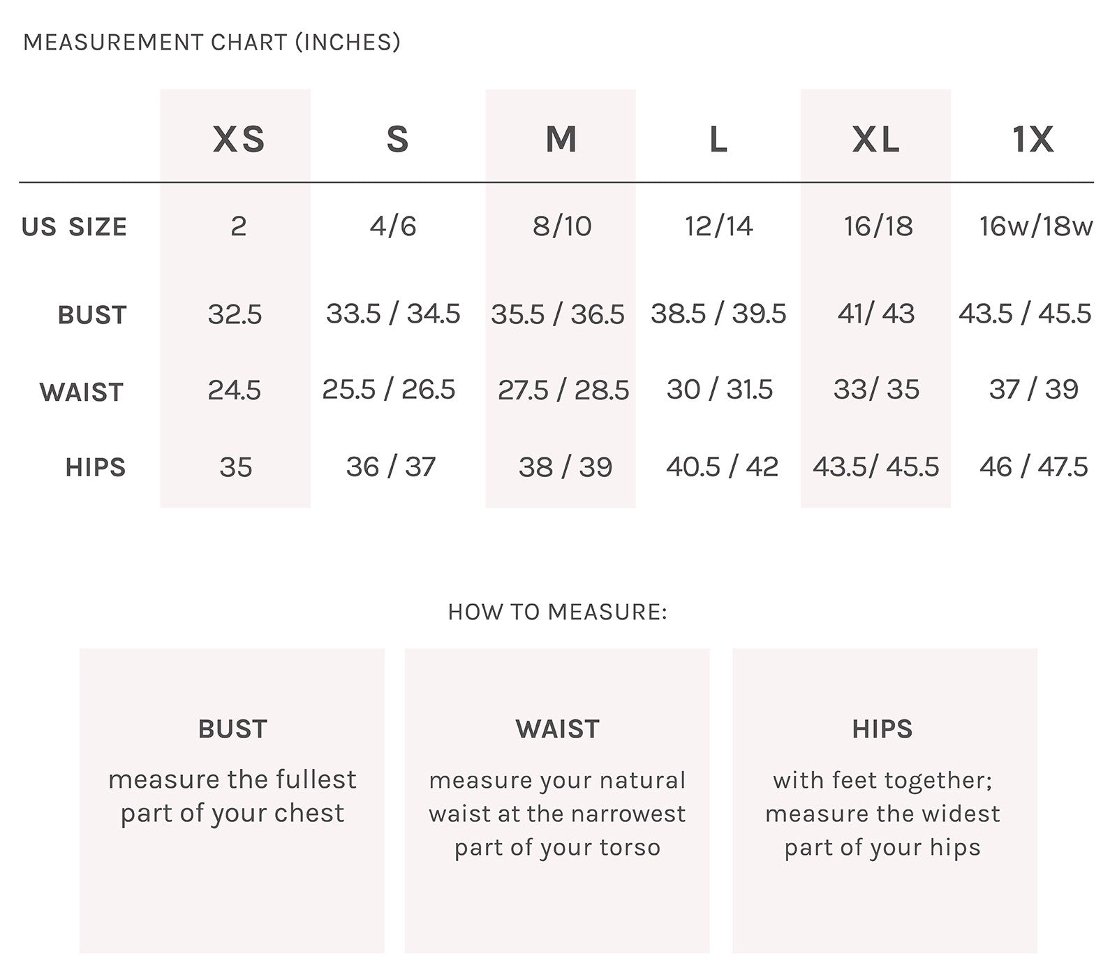 Women's Size Chart | Clothing/Undershirts | 10% Off Your 1st Order – NUMI