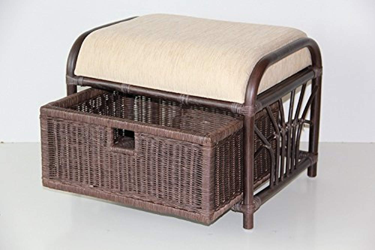 IRA Handmade Rattan Wicker Ottoman Footstool