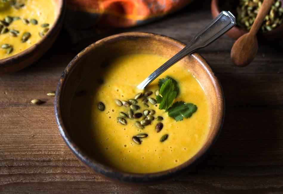 Curried squash, aubergine & banana soup –Nourish by Jane Clarke