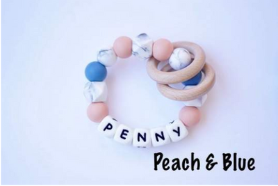 Personalized Teething Rattle Ring