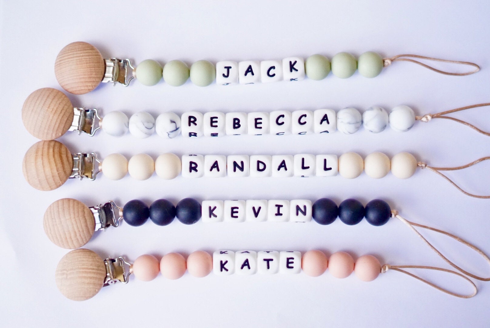 personalized beaded pacifier clips