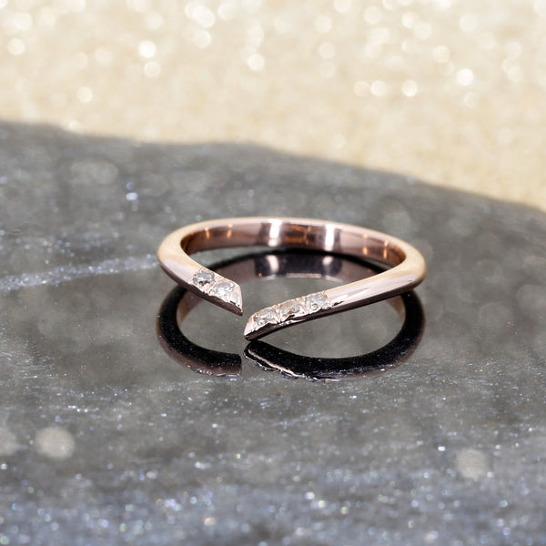 Rose Gold Open Wedding Band Ring Custom Made in Montreal