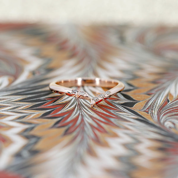 Rose Gold Brown Golden Diamond Wedding Ring By Bena Jewelry