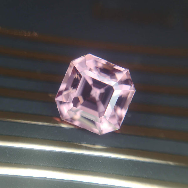 square shape asscher cut pink tourmaline gemstone