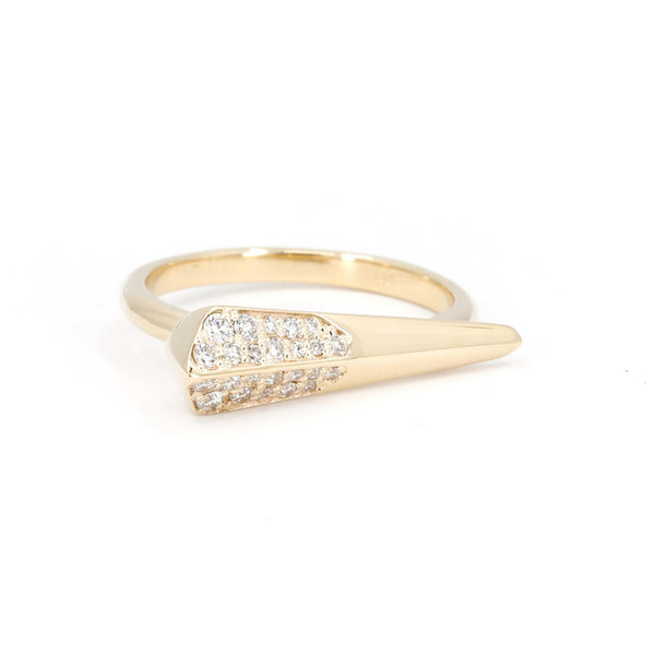 Bena Jewelry Spine Diamond Yellow Gold Ring by Bena Jewelry