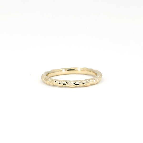 Yellow Gold Chiseled Band Bena Jewelry Montreal