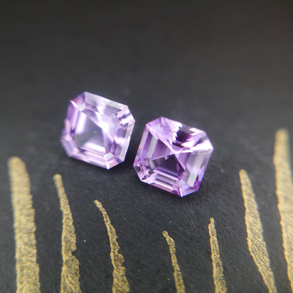 square emerald shape purple pink sapphire gemstone montreal custom made bena jewely