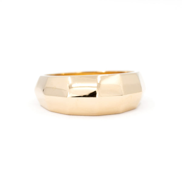 Bena Jewelry Montreal Fat Domed Facetted Vermeil Gold Ring