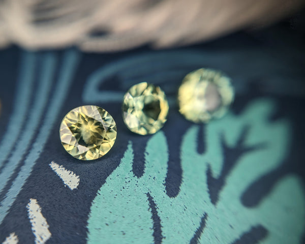 Round Shape Green Yellow Gemstone Custom Made Jewelry Ruby Mardi Montreal by Bena Jewelry