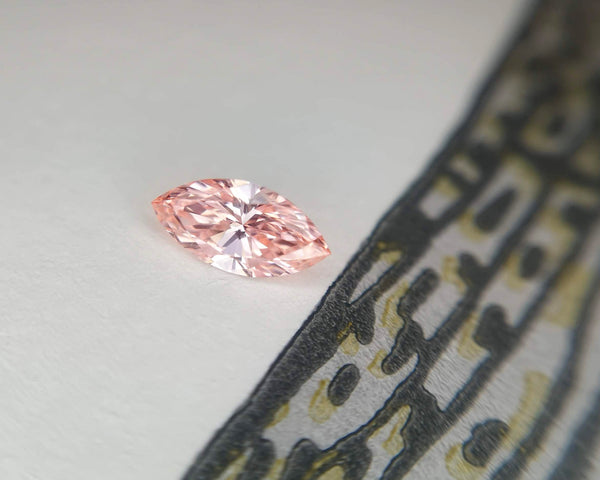 Marquise Shape Pink Lab Grown Diamond Gemstone