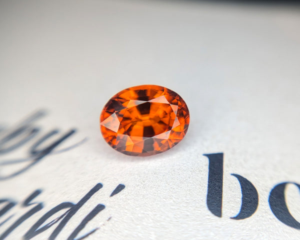 Spessartite Garnet Oval Shape Gemstone for Custom Made Bena Jewelry Montreal