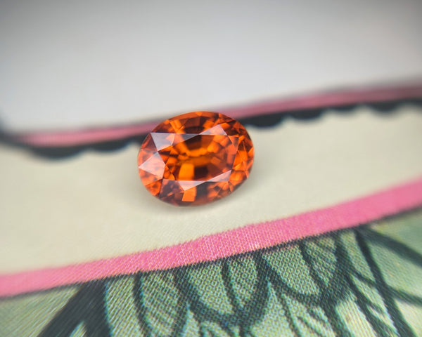 Spessartite Garnet Oval Shape Gemstone for Custom Made Bena Jewelry Montreal