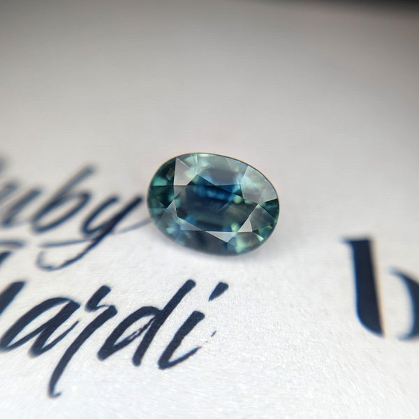 Teal Sapphire Oval Shape Gemstone by Bena Jewelry Designer Montreal Ruby Mardi Jewelry Store