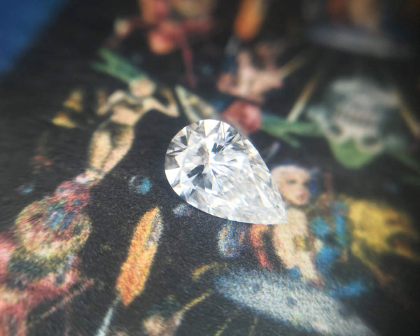 Pear Shape Lab Grown Diamond Custom Made Bridal Ring Bena Jewelry