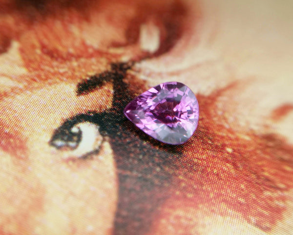 Purple Pink Pear Shape Sapphire Custom Made Jewelry Montreal