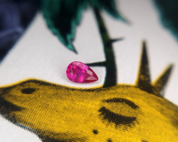 Pear Shape Ruby Gemstone by Bena Jewelry Montreal Designer