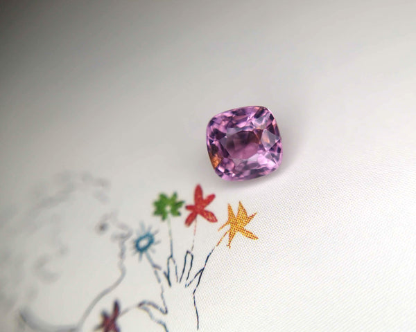 Cushion Purple Natural Spinel Gemstone Bena Jewelry Design
