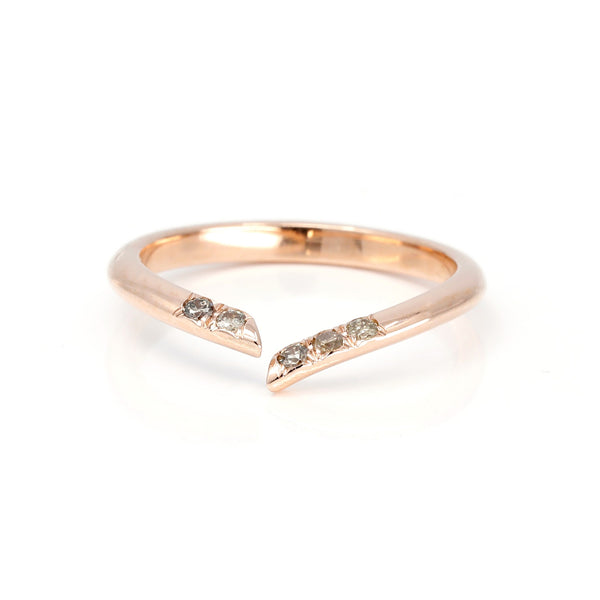 Rose Gold Open Diamond Band Rose Gold Wedding Ring by Bena Jewelry